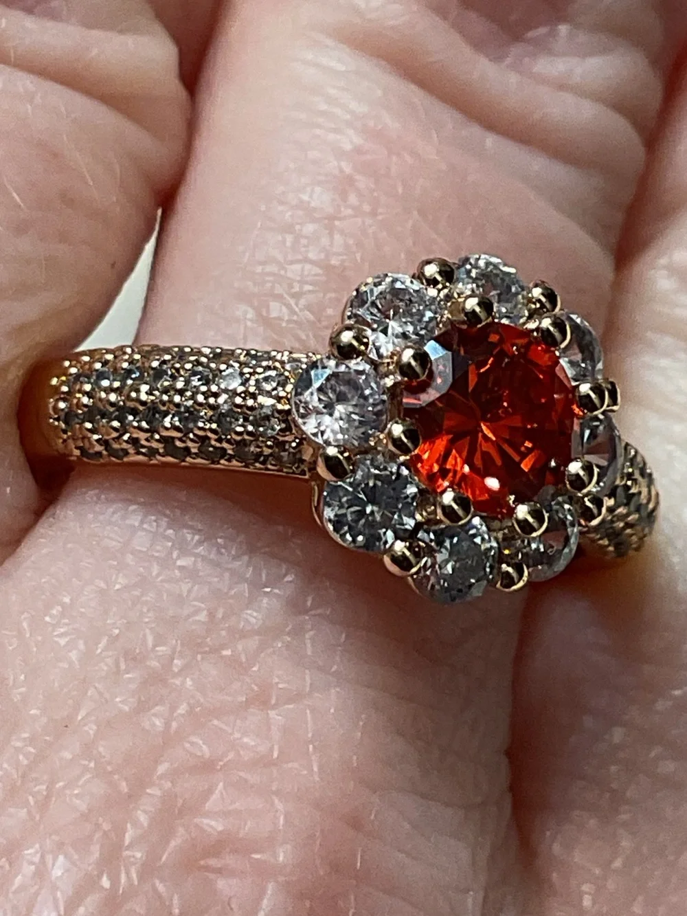 Halo Ring with Red Center